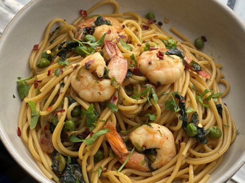Japanese Style Spaghetti Pasta with Shrimp (Busy Bitch Pasta 2 ...